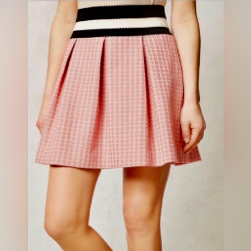 Maeve Pink Circle Pattern Skater Skirt